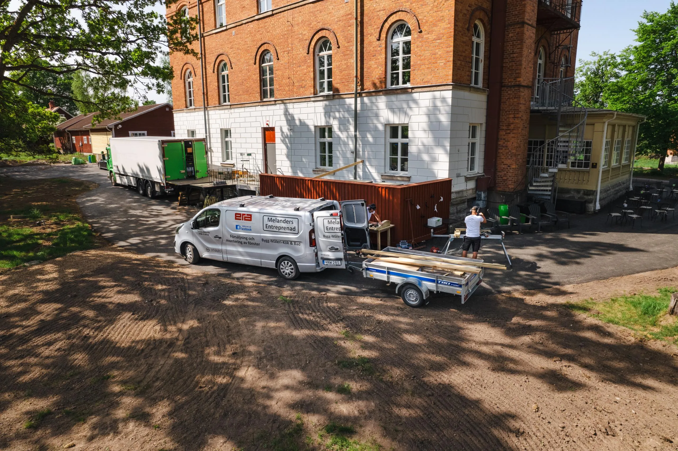 Etablerad arbetsplats vid större renovering
